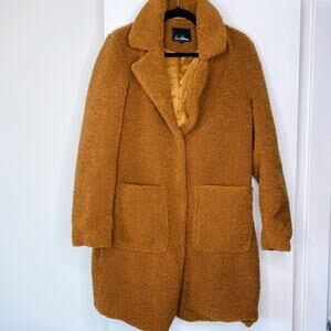 Sam Edelman Light Brown Faux Shearling Teddy Coat Jacket - Women's Small